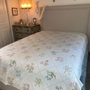 JCPenney Floral Bedding Sheet with Multicolor Accents 70s